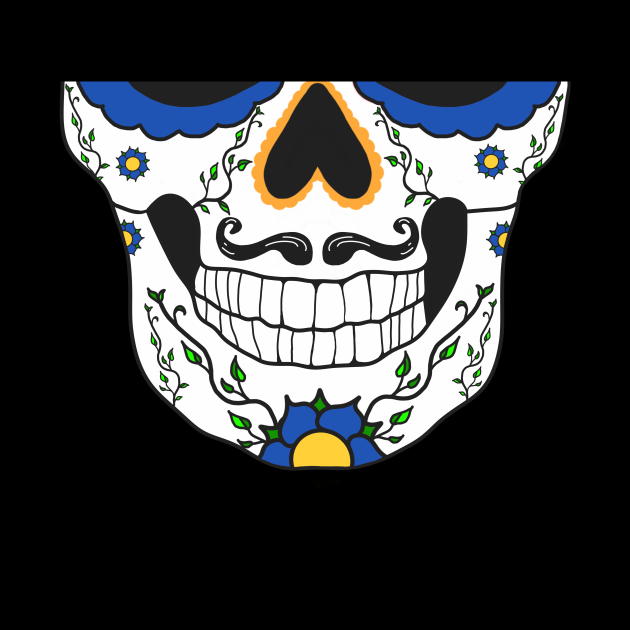 Sugar skull moustache - Day Of The Dead - Mug | TeePublic