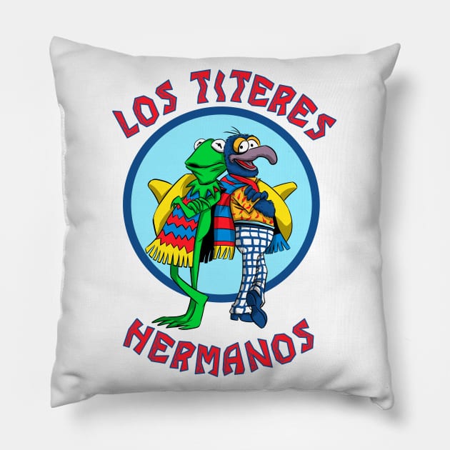 Los Titeres Hermanos Pillow by Zascanauta