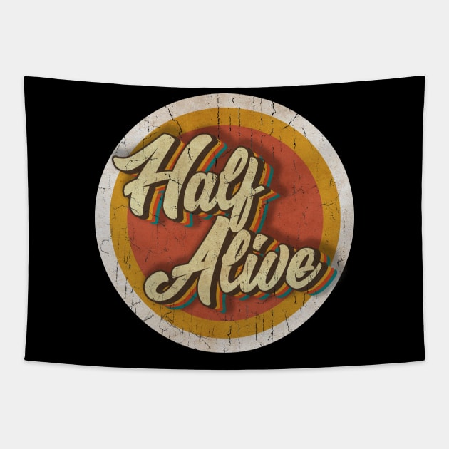 circle vintage Half Alive Tapestry by KewanAlasStore