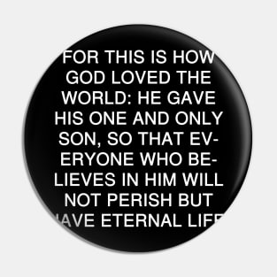 John 3:16 New Living Translation Text Pin