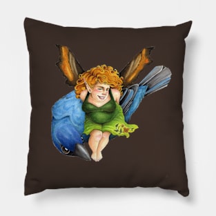 Indigo Bunting and Faerie Pillow