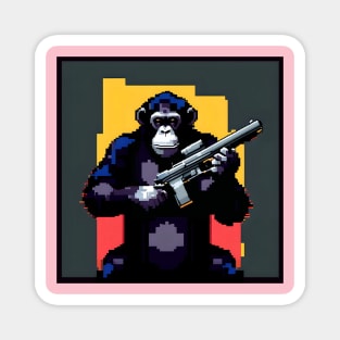 Chimps Packing Heat Magnet