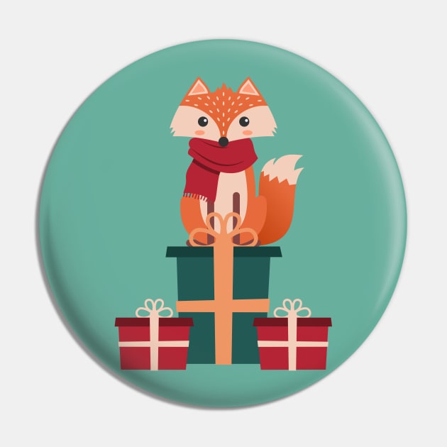 Merry Christmas Fox Pin by everinseason