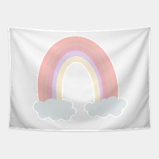 Pastel Rainbow Illustration Tapestry