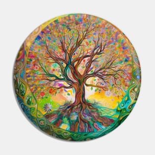 Vibrant Vitality: Nourishing Life Force with the Tree of Life Mandala Pin