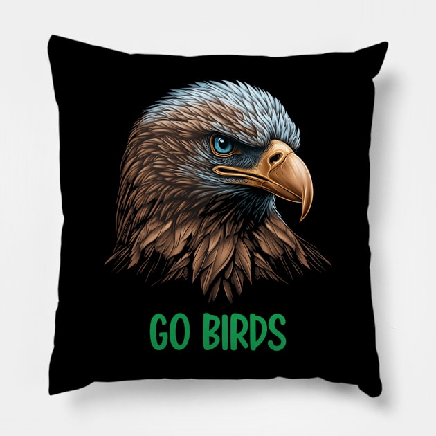 Go Birds Philadelphia Pillow by softgraphics