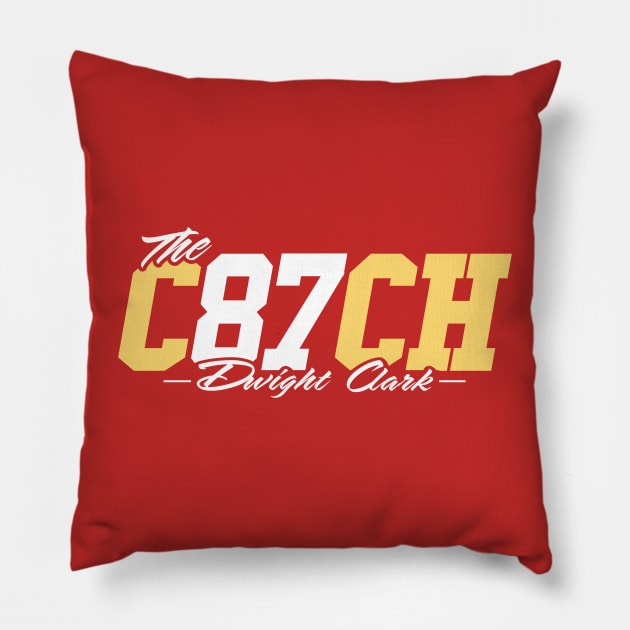 "The Catch" - Dwight Clark Legend Design Pillow by OrganicGraphic