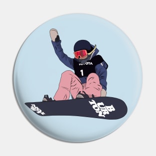 Chloe Kim Snowboard Pin