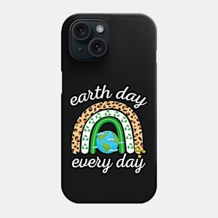 Earth Day Every Day Leopard Rainbow Phone Case