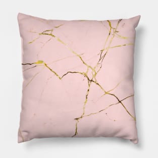 Pink and gold marble background Pillow