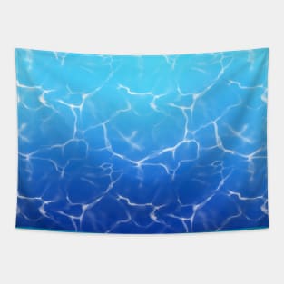 Deep Blue Ocean Wave Tapestry