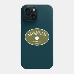 Savannah Georgia Est 1733 Peach Oval Moss Green Phone Case