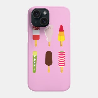 Mix of Ice lollies pastel pink background Phone Case