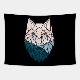 Geometric Wolf Tapestry