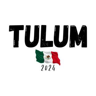 Tulum Souvenir 2024 Vacation Trip Mexico Travel Flag Group Design. T-Shirt