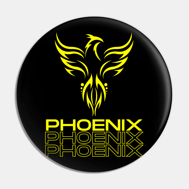 Black Modern Phoenix Pin by ACH PAINT