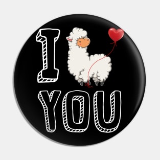 I Love You Llama Valentine Pin