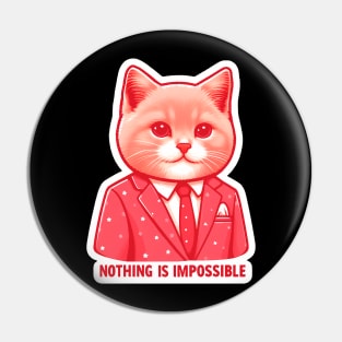 Nothing Is Impossible Cat Pin