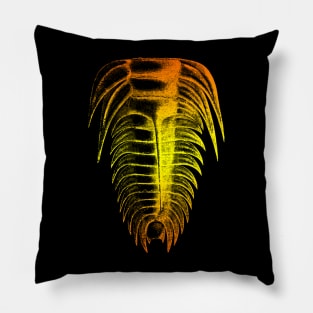 Trilobite Orange Yellow Color Splash Design Pillow