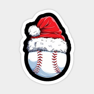 Christmas Baseball Ball Santa Hat Magnet