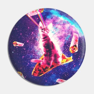 Outer Space Taco Cat - Rainbow Laser Eyes, Burrito Pin