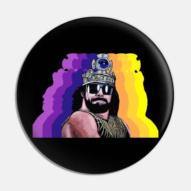 Macho Man Retro Fade Pin by Fijakilsa