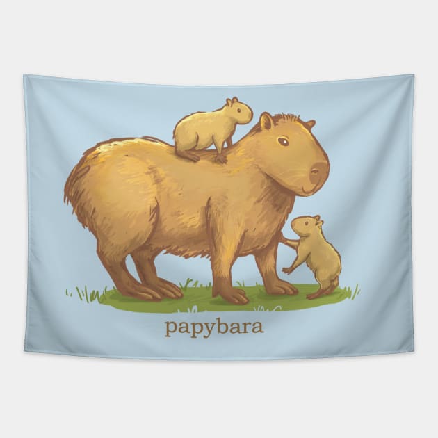 Pappy Capybara Tapestry by ElephantShoe