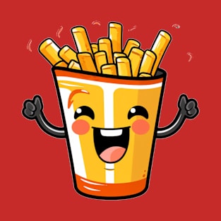 kawaii french fries T-Shirt cute potatofood funny T-Shirt