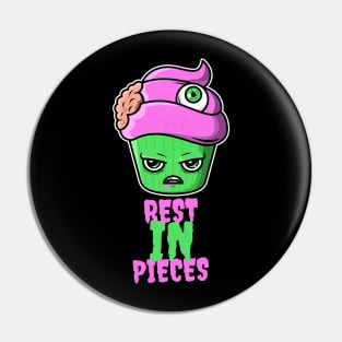 Rest In Pieces Halloween Cupcake Pin