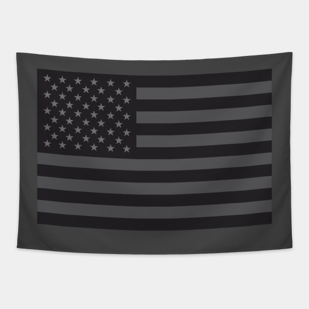 Black American Flag Tapestry by Dale Preston Design