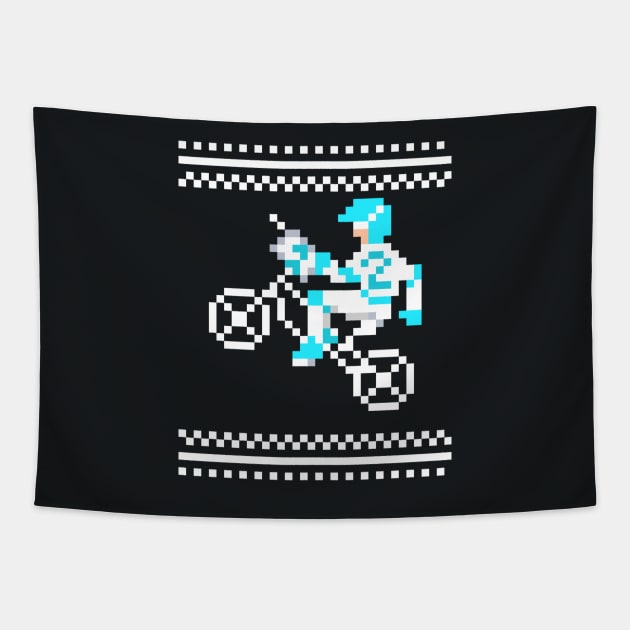 Vintage BMX Videogame pixel art Tapestry by TommySniderArt