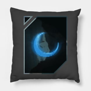 Blue neon - electro moon Pillow