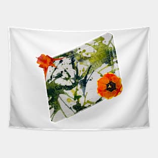 Spring Musings - Orange tulips Tapestry