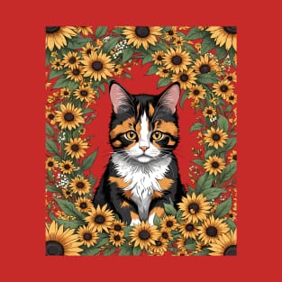 Maryland Calico Cat And Black Eyed Susan Flowers 1 T-Shirt