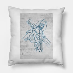 Jesus Christ with the Cross illustration Pillow