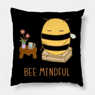 Bee Mindful - Black Pillow