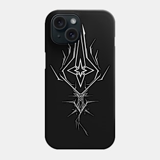 Stag crest 1 (white on black) Phone Case