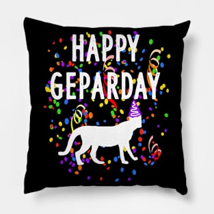 Happy Geparday cheetah motif saying birthday Pillow