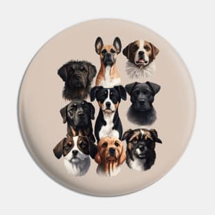 Dog Breeds Collage Pin