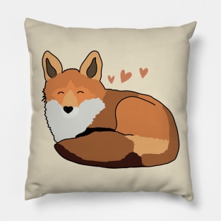 Fox and Hearts Pillow