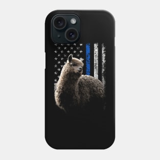 Llama American Flag Tee for Admirers of Andean Elegance Phone Case