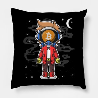 Hiphop Astronaut BitCoin BTC To The Moon Crypto Token Cryptocurrency Wallet Birthday Gift For Men Women Kids Pillow