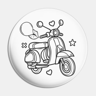 Vespa Doodle Pin