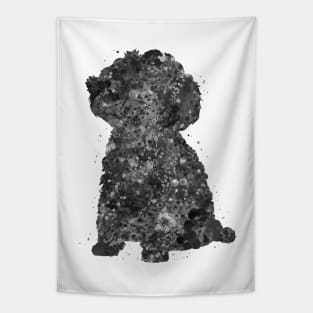 Toy Poodle dog black and white Tapestry