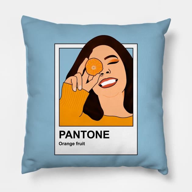 Orange fruit color Pillow by cariespositodesign