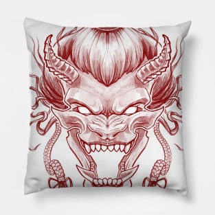 Red Demon Head Pillow