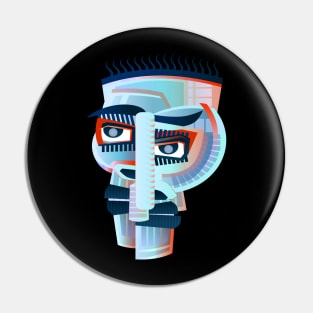 Face Abstract Art Pin