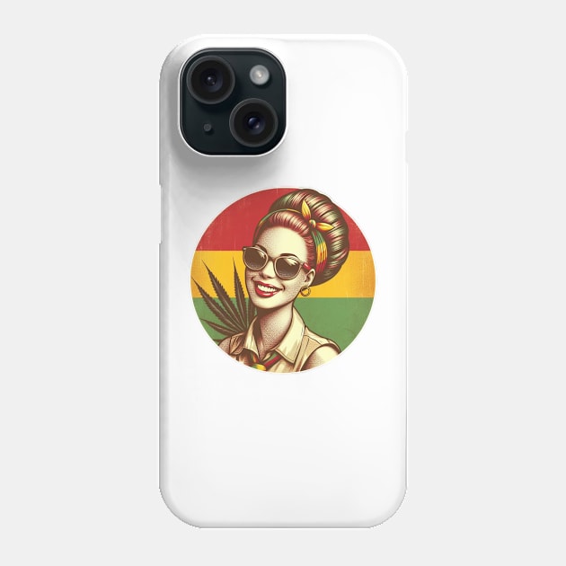 reggae rasta girl Phone Case by Anthony88