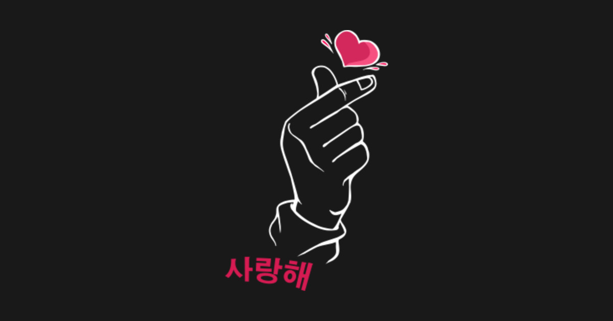 Saranghae KPop kdrama fingers heart Korea music I love you - Saranghae