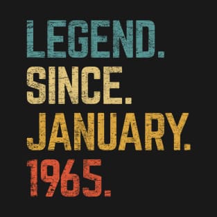 58th Birthday Gift 58 Year Old Legend Since January 1965 T-Shirt